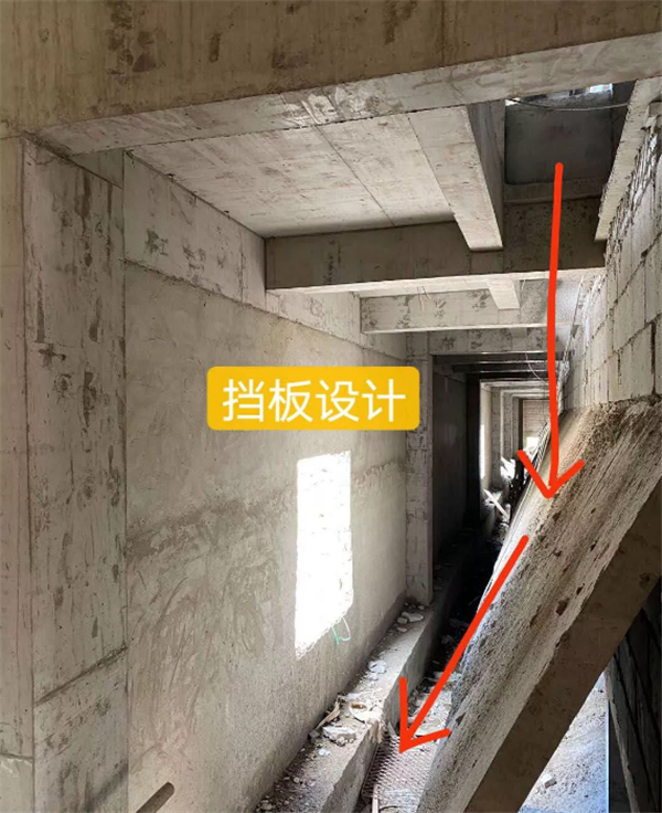 挡板可斜挡上层集中刮落的粪，方便刮粪机均匀刮粪