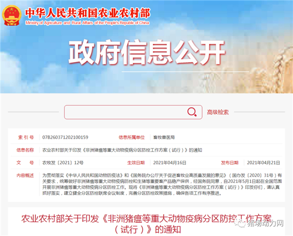 两大方案撬动养猪业！5月1日起全国正式分区防控，玉米豆粕减量替代技术方案出炉