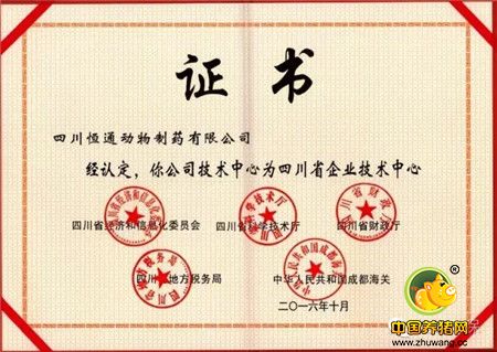 四川恒通再添新荣誉——热烈祝贺四川恒通技术中心被认定为“四川省企业技术中心”