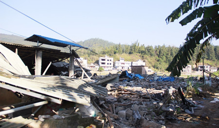 次日上午11时，生猪清理完毕后，老隆镇联合环保、畜牧、公安、土地执法大队等部门，对该电子游艺网站进行依法强制拆除。