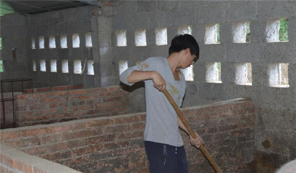 10月，在陕西汉中的一座大山里，90后的青年小王在大山里的半山腰上打理着自己的猪舍。